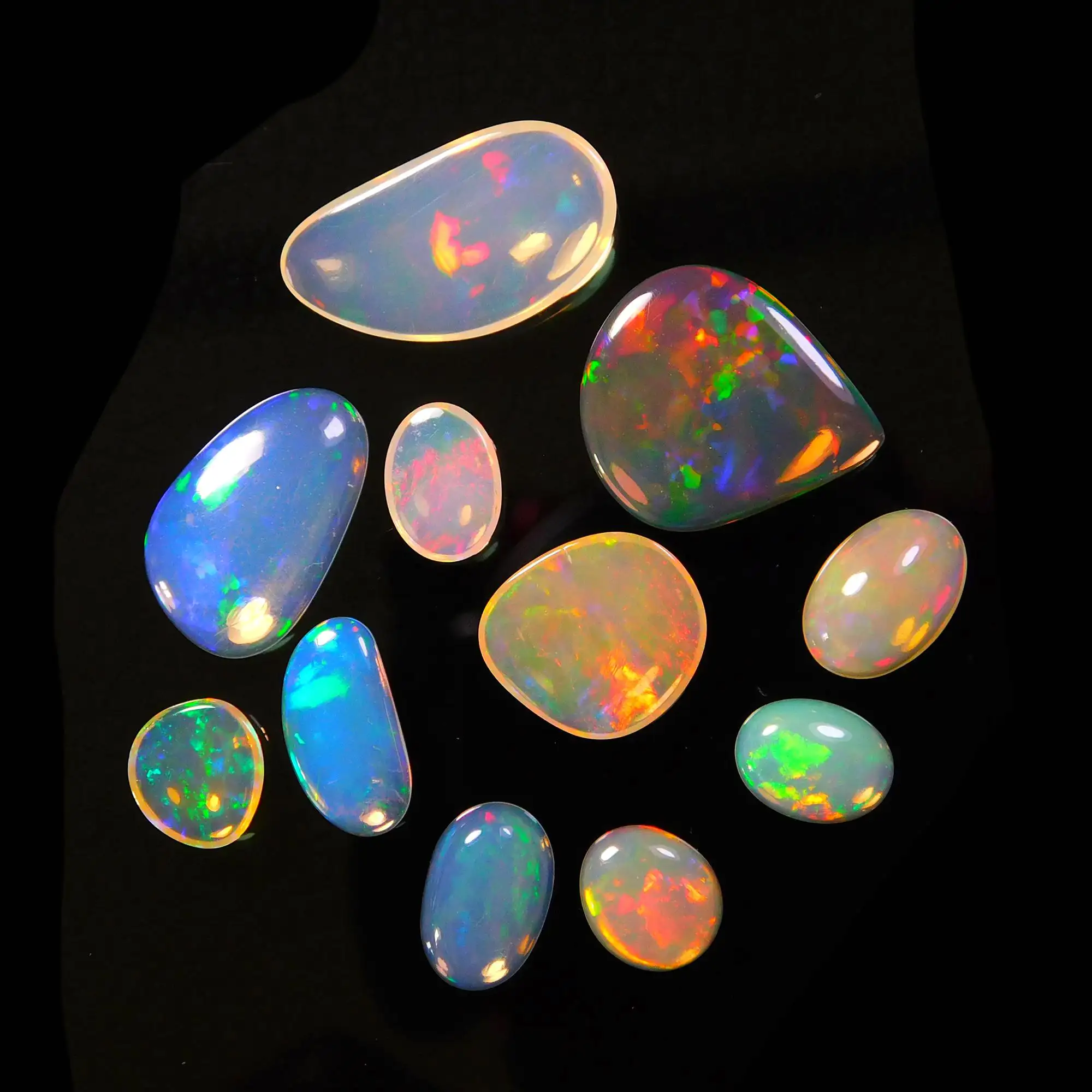 Natural Ethiopian Opal Multi Color Play Fire Opal Mix Shape Calibrated Smooth Gemstone DIY Jewelry Semi Precious Crystal Opal