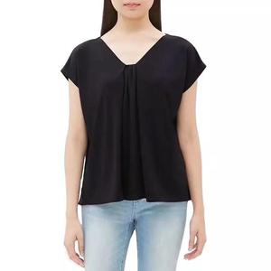2020 último diseño de mujer tejido de algodón bordado apliques impresos sólido teñido Camiseta estilo Casual de Bangladesh - Product Image 4