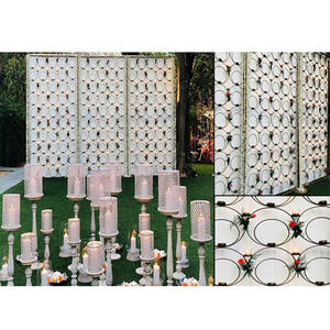 ผนังเทียนโลหะสำหรับตกแต่งงานแต่งงานแบบเอเชียฉากหลังเทียนโลหะออกแบบใหม่ - Product Image 1