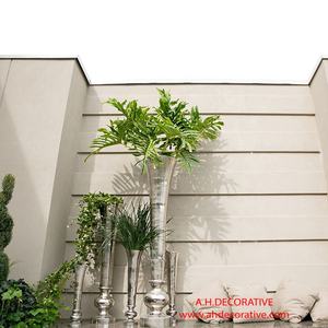 Floreros de decoración de flores chapados en plata para boda, jarrones de Metal hechos a mano - Product Image 6