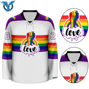 Meilleur tissu pour hommes, qualité supérieure, polyester/coton, maillot de hockey sur glace à manches longues avec logo personnalisé imprimé pour toutes les saisons - Product Image 4