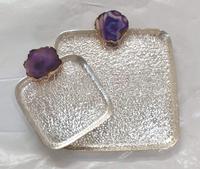 Plateau en argent imitation antique pour la décoration de la maison utilisation d'hôtel de mariage avec technique en métal plaqué aluminium agate comme vaisselle