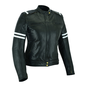 Veste en cuir de moto pour femmes, veste en cuir de vache de qualité AA, Protection Prime, approuvé CE - Product Image 2