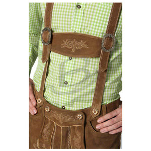Lederhosen pour homme de haute qualité, coupe-vent, motif daim, avec sangles, pour costume, fête de bière, jeu de rôle, cosplay, en cuir de vache - Product Image 4