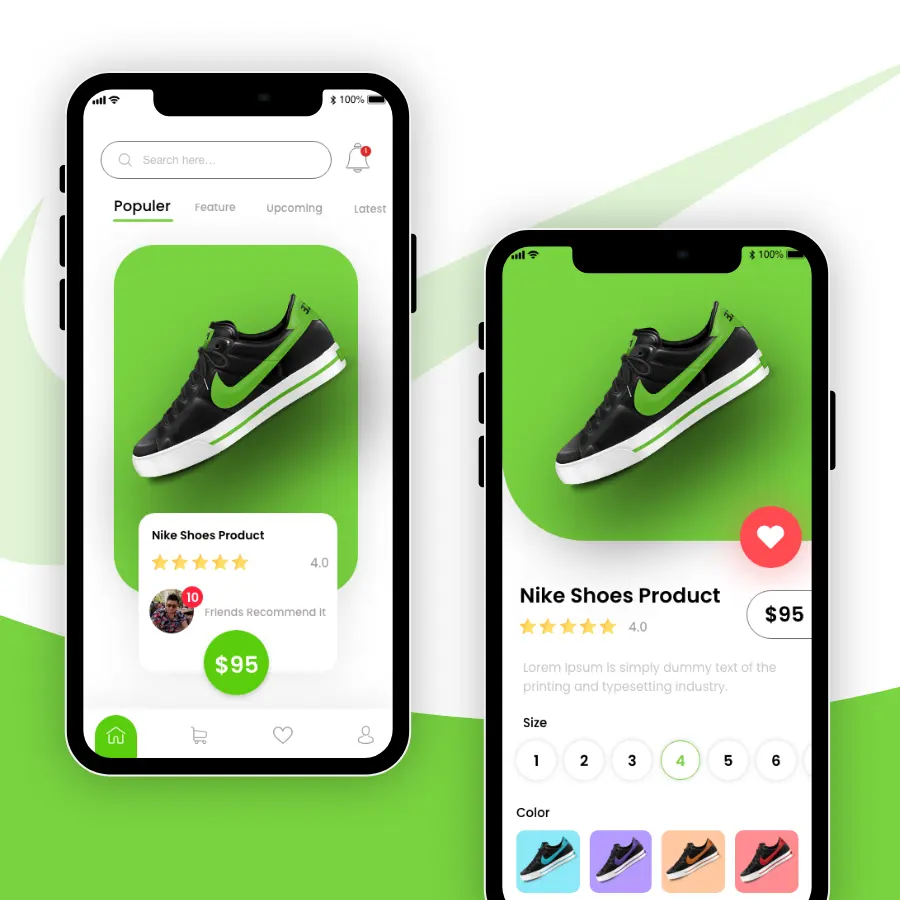 Первоклассное приложение для магазина обуви электронной коммерции | Программное обеспечение для пользовательских приложений
