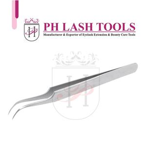 Pinzas de volumen de punta estrecha clásica curvada fuerte de acero inoxidable, en Color satinado, Etiqueta Privada, Punta curvada, volumen - Product Image 5