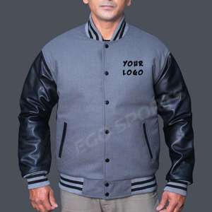 Chaqueta Bomber de Punto Impermeable de Poliéster para Hombre, Nueva, Delgada, Talla Grande, Informal, con Bordado de Letras Universitarias - Product Image 5