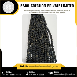 Perles de pierres précieuses givrées personnalisées, noires, argentées et brunes, perles rondes de 6 mm pour la fabrication de bijoux, taille échantillon - Product Image 3