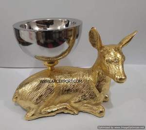 Design standard plaqué or laiton fruits secs serveur Ware bol en gros maison Table décoration service feuille bols pour Offre Spéciale - Product Image 5