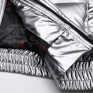 Shiny Winter Men's Long Sleeve Puffer Jacket Casual <b>Warm</b> <b>Waterproof</b> Breathable with Stand-Up Collar - Product Image 5