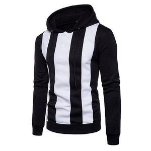 Sudadera con capucha para hombre, talla grande, estilo urbano, con rayas, de forro polar, con bloques de color y gráficos. - Product Image 1