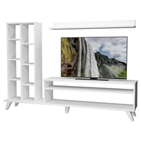 Moderner Luxus-Fernsehschrank mit Bücherregal und Schlafsofa für Wohnzimmer-Aufbewahrung