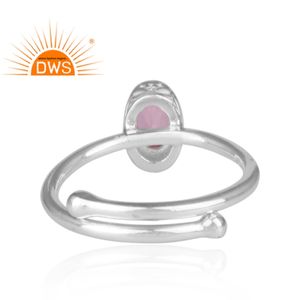 พลอยโทแพซสีชมพูอันงดงาม เงินแท้ 925 แหวนแต่งงานและงานปาร์ตี้สุดอินเทรนด์สำหรับผู้หญิง เครื่องประดับดีไซน์มงกุฎสุดหรู - Product Image 4