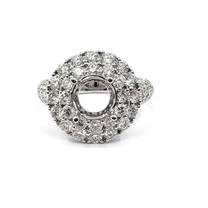 Hong Kong livraison directe bonne qualité 14k solide or blanc véritable diamant bijoux mariage Semi Mount bague de fiançailles pour les femmes - Product Image 1