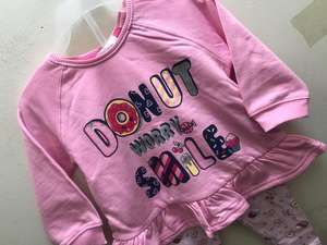 Haute qualité Original marque à manches longues décontracté coton col rond sweat ensemble pour filles tout-petits solide Bangladesh Stock Lot - Product Image 2