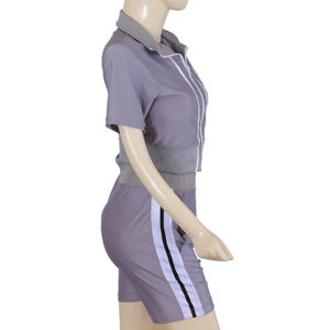 2025 nuevo diseño gran oferta Casual Crop Top dos piezas conjuntos cortos de verano para mujeres - Product Image 3