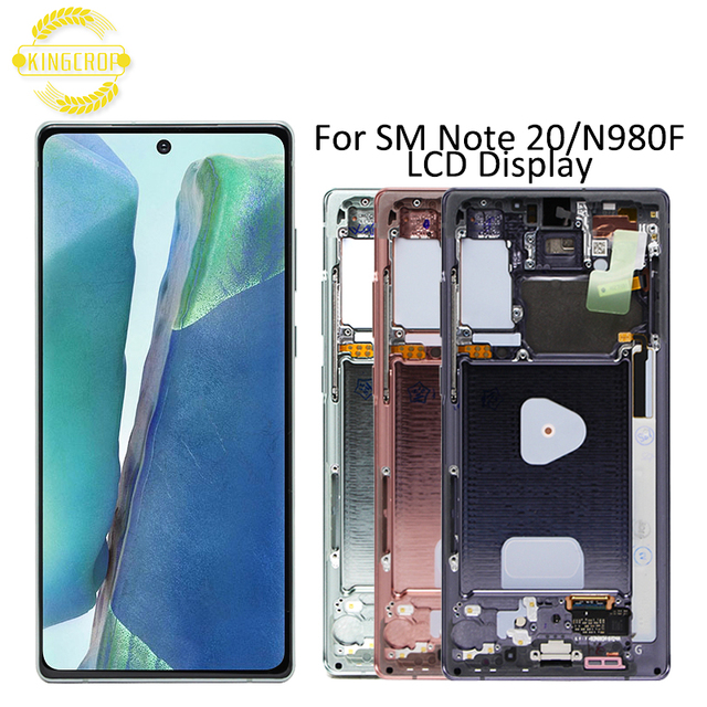 New Original AMOLED for Samsung Galaxy Note 20 N981B Touch Screen Replacement, for Samsung Note20 5G LCD Screen with Frame