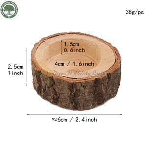 Porte-bougie rustique en bois de pin naturel, pot à succulentes, centre de table écologique pour mariage et anniversaire - Product Image 4