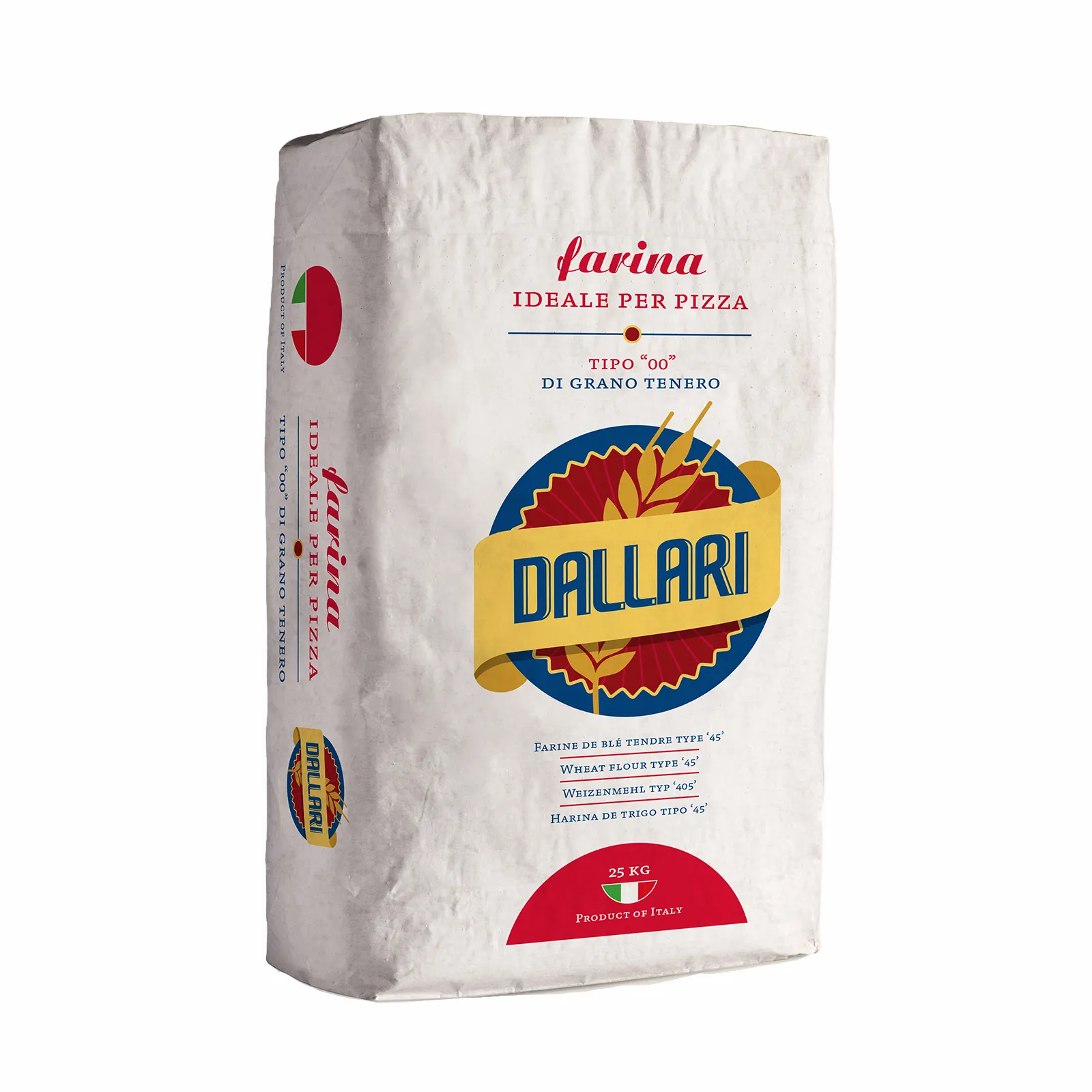 TOP QUALITY ITALIAN SOFT WHEAT FLOUR FOR PIZZA TYPE "00" FOR FOOD SERVICE AND RESTAURANT 25 KG