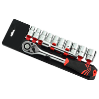 Jeu de douilles professionnel parfait de 1/2'' avec 12 pièces et support magnétique chromé en provenance de Taïwan