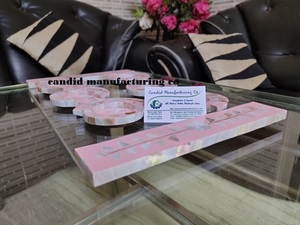 Seashell Coasters with Tray Acrylic Tray with Mother of Pearl Handle Luxury Seashell Coaster Set Coastal Decor Coaster Set - Product Image 4