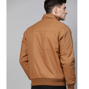 Blouson bomber en polyester uni pour homme, personnalisé avec logo imprimé sur le devant, de haute qualité, en gros, à prix de gros - Product Image 2