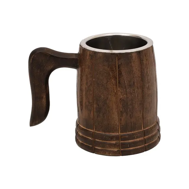 Custom design Top Quality Manufacturer Beer wood mug Drinking Mugs Manufacturer Indian Factory