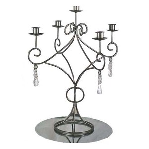 Bougeoir Pour Table De Mariage Pièce Maîtresse Décoration de La Maison Candélabre Bougeoir Finition Antique 5 Bras Bougeoir - Product Image 1