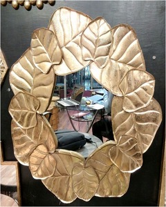 Golden Home Decor กระจกติดผนัง,กระจกโลหะตกแต่งทรงดอกกุหลาบสวยงามขนาดใหญ่สำหรับตกแต่งบ้าน - Product Image 6