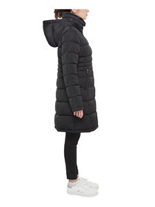 2021 nouveau produit à la mode imperméable femmes veste gonflée toile teint uni avec décoration en dentelle et poche zippée - Product Image 4