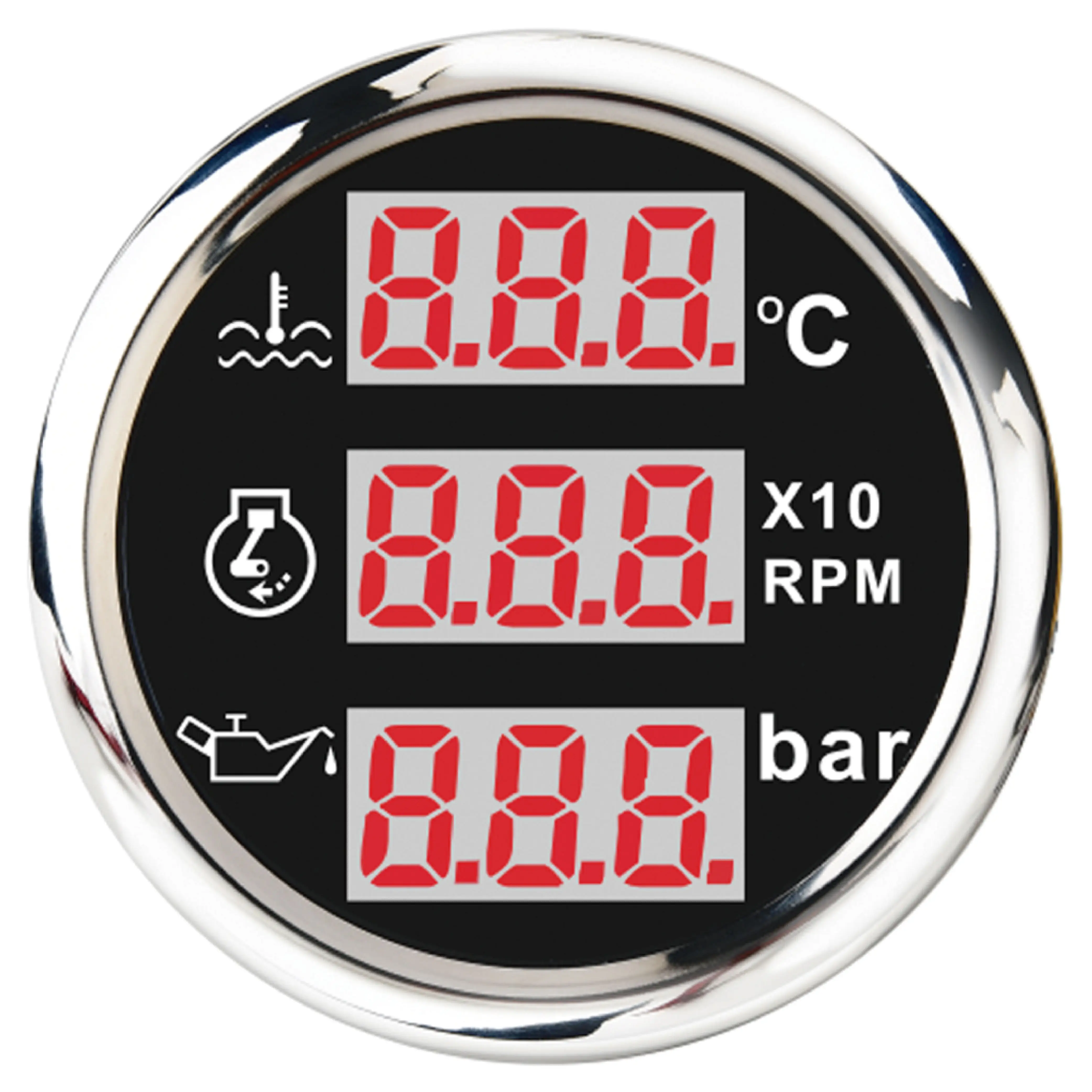 Многофункциональный цифровой измерительный прибор NMEA 2000 52 мм с черным циферблатом и Красной светодиодной подсветкой
