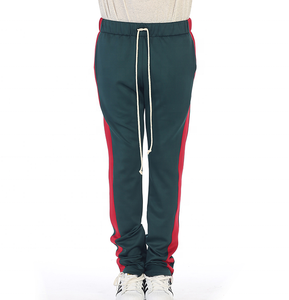 กางเกงวอร์มผ้าแคนวาสสีเขียวเอวกลางแบบลำลองปักลายทางสไตล์น้ำหนักเบา - Product Image 3