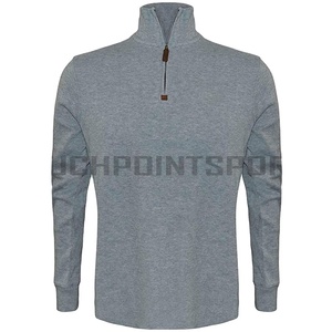 T-shirts de sport à manches longues pour hommes, de qualité supérieure, à séchage rapide, avec fermeture éclair 1/4, OEM, vente en gros - Product Image 1