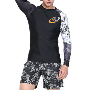 Performance Fit MMA Rash Guard Skins Chemise de compression à manches longues pour hommes Impression sublimée Design uni pour une utilisation «Rush Guard» - Product Image 2