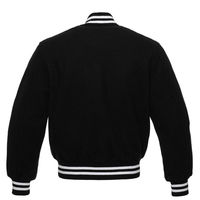 Blouson bombardier en laine pour hommes, nouveau Design 2019, veste de couleur noire, avec garniture en cuir