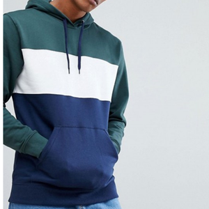 Personalizado Nuevo Diseño Bloque de color Contraste Hombres Sudaderas con capucha Media cremallera Sudadera - Product Image 5