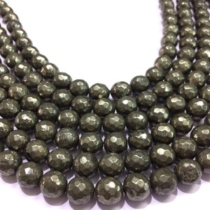 100% piedra de pirita Natural cultivada de agua dulce facetada hermosa 8-9-10 piedras preciosas de pirita cuentas sueltas cadena a granel para hacer Diy - Product Image 1