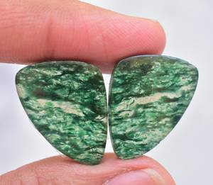 Lot de pierres précieuses Aventurine naturelles, 2 pièces, Cabochon Bio Aventurine, vrac, pour boucles d'oreilles - Product Image 3