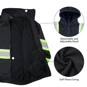 Veste de sécurité imperméable ANSI classe 2 haute visibilité réfléchissante avec logo personnalisé flash LED pour hommes - Product Image 5