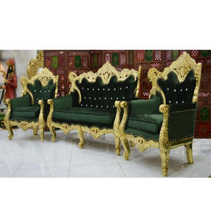 Sofá de Madera Tallado para Bodas Musulmanas Pakistaníes, Lujoso y Moderno, Tamaño Personalizado, Envío Marítimo - Product Image 1