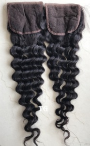 Extension de cheveux humains vierges, 22 pouces, dentelle foncée 4x4, style Loose Deep, avec closure en dentelle transparente, provenant d'un seul donneur, fournisseur indien - Product Image 3