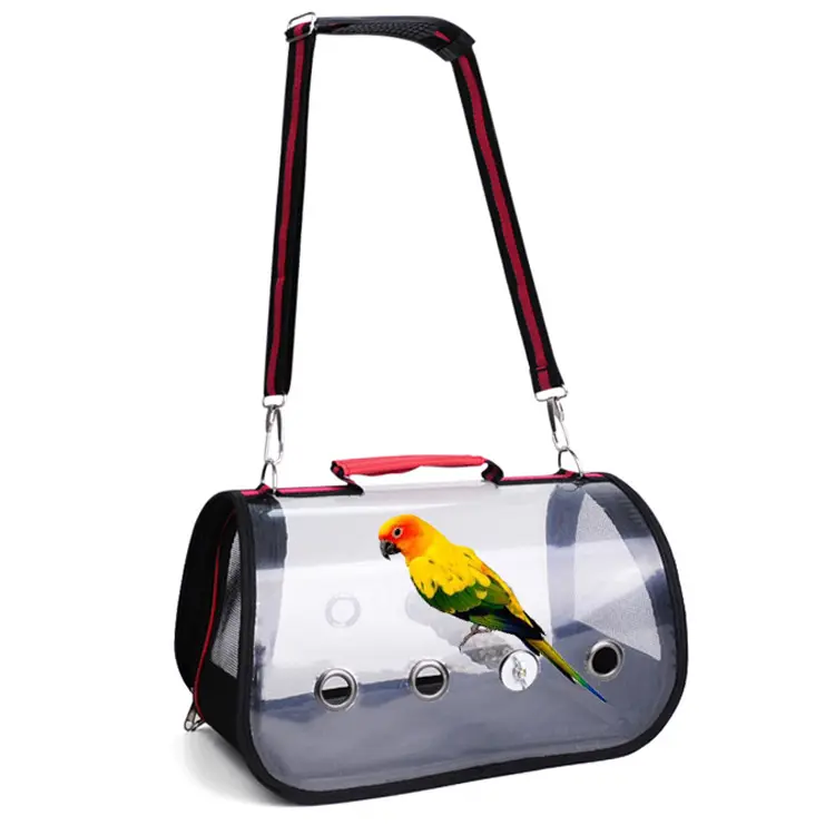 2022 bolsa de viagem de papagaio/aves, mochila portátil multi cores transparente confortável respirável para passarinhos