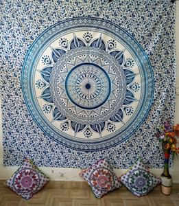 Ropa de cama de algodón Mandala, consignadores indios, tapiz doble, Sábana colgante de pared, colcha tejida impresa, decoración múltiple para el hogar - Product Image 4