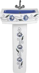 Lavabo Vitrossa con patrón de cebra moderno con pedestal Juego de fregadero de cerámica blanco y negro Diseño DE EXPORTACIÓN DE India - Product Image 5