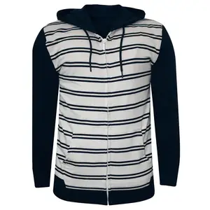 2023 Custom made striped Hoodies/Wholesale Premium Quality striped design winter hoodies/Navy Blue Grey stripped Hoodies