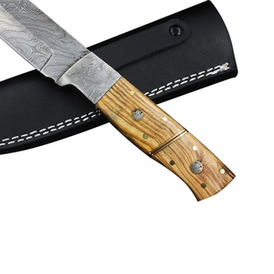 D'origine manche en bois couteau de chasse en acier damas petit couteau de chasse de poche pour camping en plein air randonnée - Product Image 3
