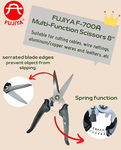 FUJIYA Industrial Stainless Steel Serrated <strong>Multi</strong>-<strong>function</strong> <strong>Scissors</strong> for Kitchen Office Shearing Applications - Product Image 2