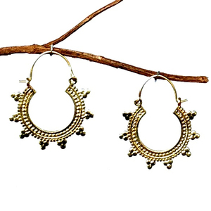 Boucles d'oreilles en laiton et métal, de forme géométrique, semi-rondes, pour femmes - Product Image 4