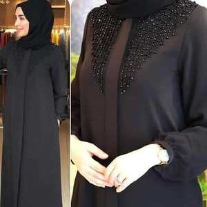 2020-2021สีดำ Nida ปัก Irani Kaftan Abaya Dubai Abaya - Product Image 4