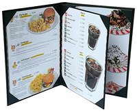 Couvertures de menu de restaurant étanches 9x12 pouces 3 panneaux 4 vues Présentateurs de menu en cuir PU pour restaurants